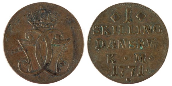 1 Skilling, Dänemark,  Kgl. Linie: Christian VII (1766 - 1808)