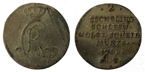 2 Sechsling, Kgl. Linie: Christian VII (1766 - 1808)
