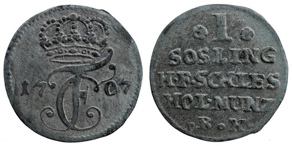 1 Sechsling, Hzgl. Schleswig-Holstein-Gottorpische Linie, Karl  Friedrich  (1702 - 1739)