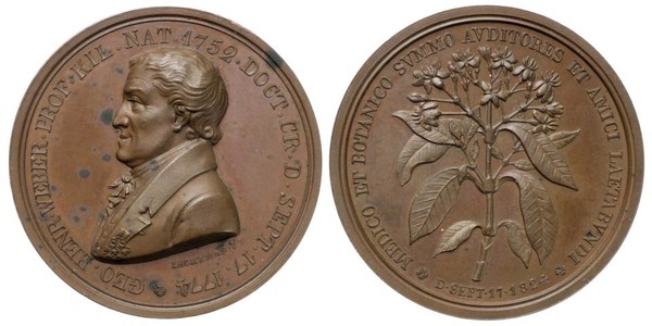 Weber, Georg Heinrich, Dr. med. Prof. in Kiel (1752 - 1828),1891 - 1895  Kommand. General des 9. Armeecorps:  Medaille auf sein 50jähriges Doktor-Jubiläum