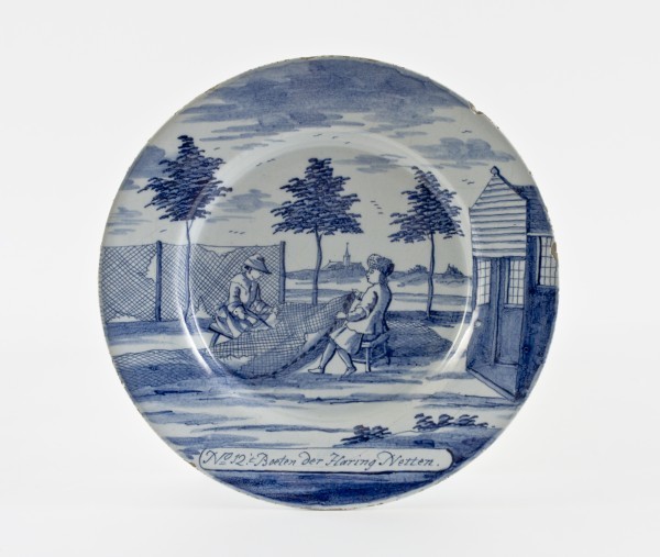 Groote Vissery: No 12. 't Boeten der Haring Netten.