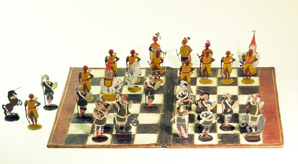 Zinnfiguren mit Phantasiefiguren (Einhorn, Pegasus)